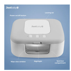 Jool Baby Tiny Bums Baby Wipe Warmer and Dispenser with Nightlight, Gray